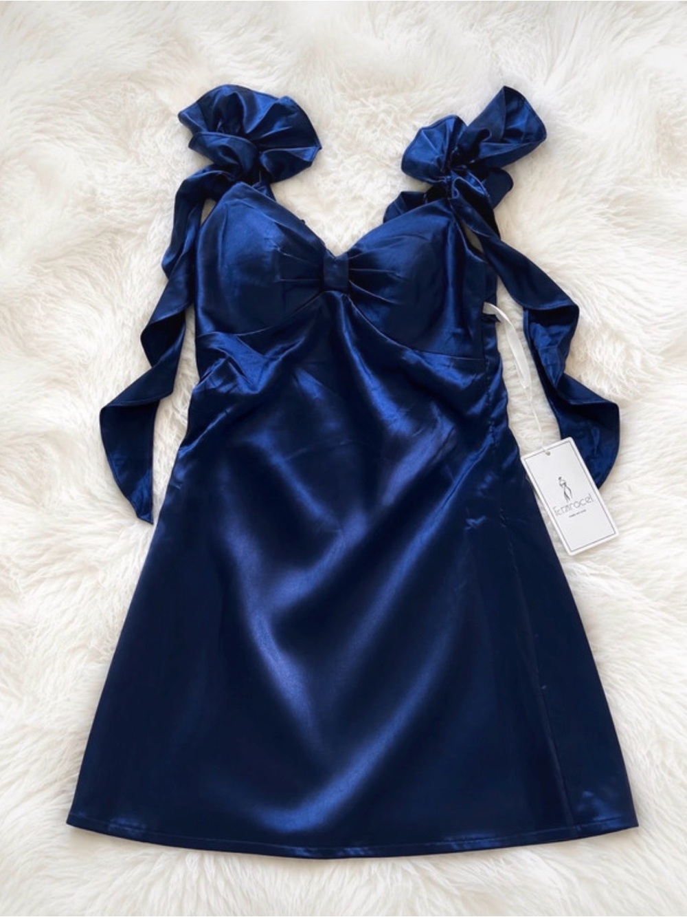 Silky Navy Blue Dress